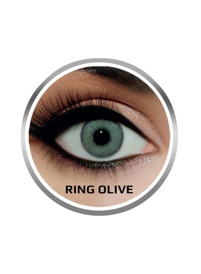 Rainbow Contact Lenses Ring Olive, Original Unisex Rainbow Cosmetic Contact Lenses, 3 Months Disposable- Marine Collection, Ring Olive (Green Color)