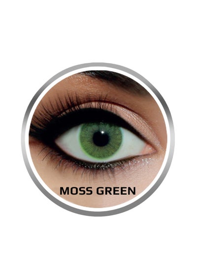 Rainbow Contact Lenses Moss Green, Original Unisex Rainbow Cosmetic Contact Lenses, 3 Months Disposable- Marine Collection, Moss Green Color