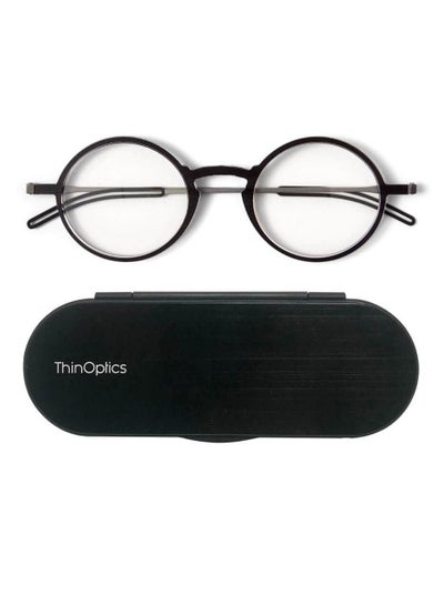 ThinOptics – Manhattan Black 2.5 Glasses with Milano Black Case