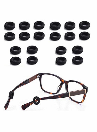 Silicone Eyeglasses Temple Tips Sleeve Retainer, Anti-Slip Round Comfort Glasses Retainers for Spectacle Sunglasses Reading Glasses Eyewear, 10 Pairs (Black)