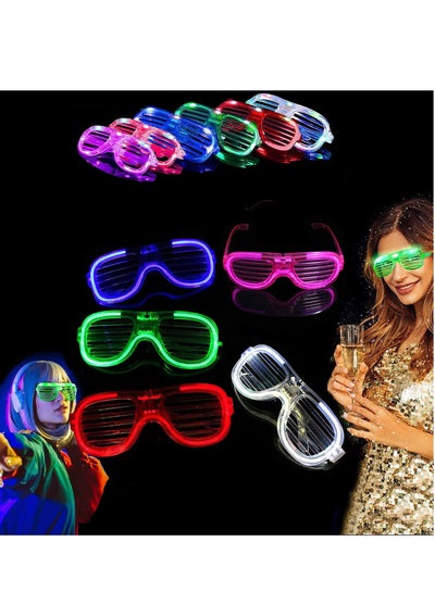 Party Eyeglasses 5pcs Funny LED Sunglasses Glow in The Dark Eyewear for Holiday Party Favors Gift Assorted Color Flashing Light fit Concert Birthday