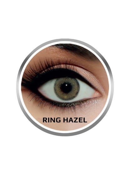 Rainbow Contact Lenses Ring Hazel, Original Unisex Rainbow Cosmetic Contact Lenses, 3 Months Disposable- Marine Collection, Ring Hazel Color