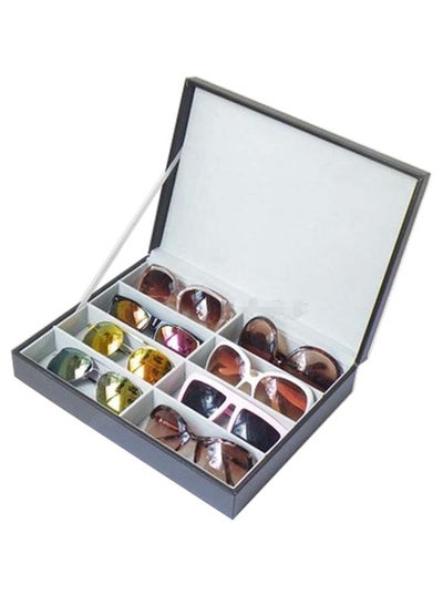 High-Grade Leather And Wooden Sunglasses Storage Box For 8 Sunglasses