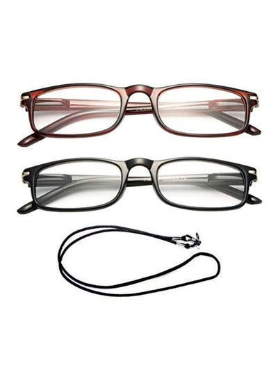 2-Piece Rectangular Eyeglasses With Lanyard B07V6Q3K7L