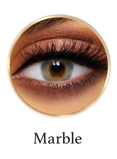 9 Months Disposable Natural and Beauty Collection Contact Lenses, Marble Brown Blue