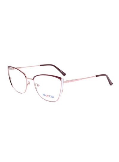 Women’s Full Rim Cat Eye Shape Clear Lens Eyeglass Frame – Lens Size: 55 mm – Silver / Pink