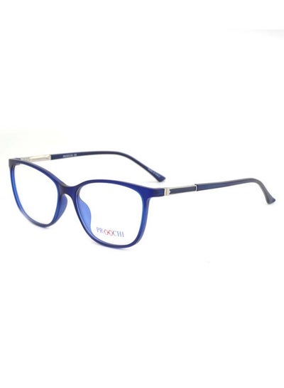 Full Rim Square Shape Clear Lens Eyeglass Frame – Lens Size: 52 mm – Blue / Silver