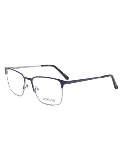 Men’s Full Rim Square Shape Clear Lens Eyeglass Frame – Lens Size: 54 mm – Blue / Silver