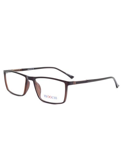 Men’s Full Rim Rectangular Shape Clear Lens Eyeglass Frame – Lens Size: 50 mm – Brown