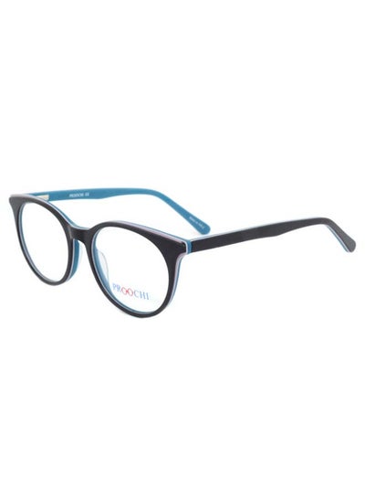 Full Rim Round Shape Clear Lens Eyeglass Frame – Lens Size: 49 mm – Black / Blue