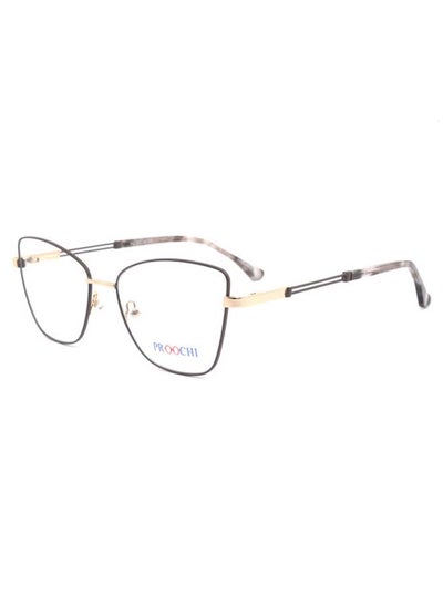 Women’s Full Rim Butterfly Shape Clear Lens Eyeglass Frame – Lens Size: 53 mm – Brown / Gold