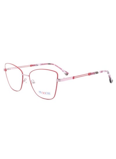 Women’s Full Rim Butterfly Shape Clear Lens Eyeglass Frame – Lens Size: 53 mm – Red / Silver