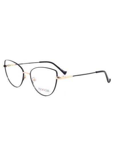 Women’s Full Rim Cat Eye Shape Clear Lens Eyeglass Frame – Lens Size: 52 mm – Black / Gold