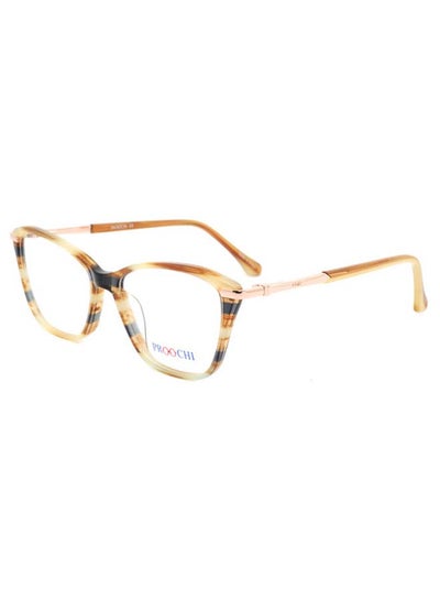 Women’s Full Rim Cat Eye Shape Clear Lens Eyeglass Frame – Lens Size: 54 mm – Brown / Gold