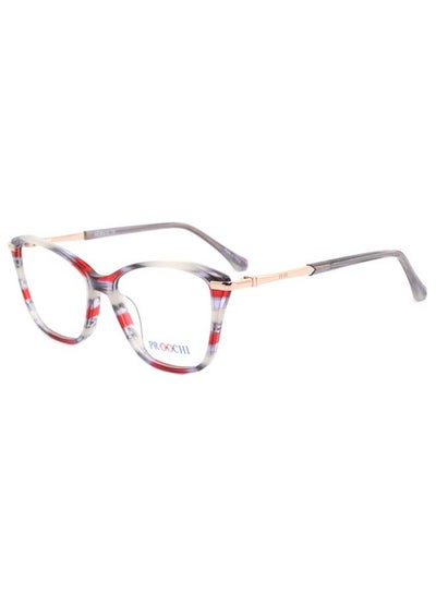 Women’s Full Rim Cat Eye Shape Clear Lens Eyeglass Frame – Lens Size: 54 mm – Red / Grey