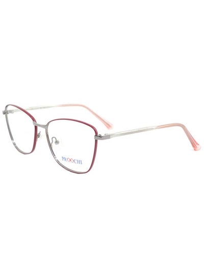 Women’s Full Rim Butterfly Shape Clear Lens Eyeglass Frame – Lens Size: 53 mm – Red / Silver