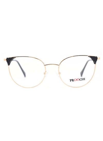 Women’s Full Rim Cat Eye Shape Clear Lens Eyeglass Frame – Lens Size: 52 mm – Gold / Black