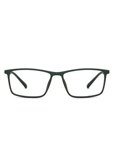 Zero Power Bluecut & Antiglare Rectangular Shape Computer Eyeglasses LB E14255 – Lens Size: 53mm – Green