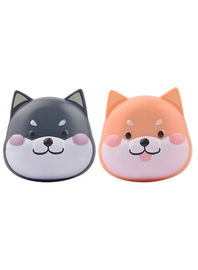 2 Contact Lens Cases, Cute Dog Shape, Portable Animal Contact Lens Case with Mirror, Travel Contact Lens Holder Mini Case Container