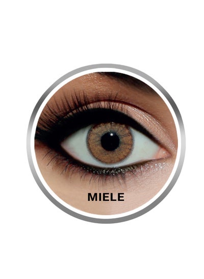 Rainbow Contact Lenses Miele, Original Unisex Rainbow Cosmetic Contact Lenses, 3 Months Disposable- Mirage Collection, Miele (Brown Color)