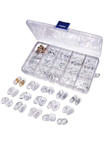 Glasses Nose Pads, 15 Styles 150 Pairs Glasses Repair Kit Lock Card Type PVC Nose Pad Screws Home Repair Box Glasses Accessories