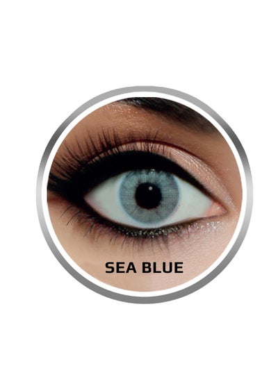 Rainbow Contact Lenses Sea Blue, Original Unisex Rainbow Cosmetic Contact Lenses, 3 Months Disposable- Marine Collection, Sea Blue Color